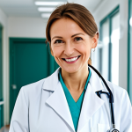 **Prompt:** A professional female doctor in a modern Moscow hospital, wearing a clean, white coat and stethoscope, smiling warmly at the viewer, fully clothed, appropriate attire, safe for work, perfect anatomy, natural proportions, professional medical photography, high quality, bright lighting, family-friendly.