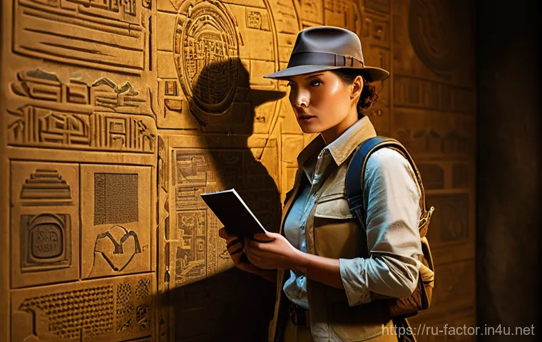 Harrison Ford와  인디아나 존스  복귀 - A rugged, charismatic archaeologist, reminiscent of a classic Indiana Jones in his prime, wearing hi...
