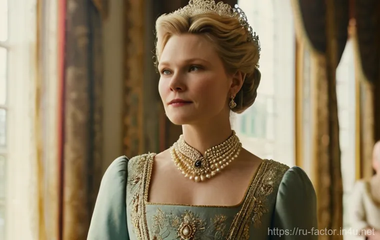 Kirsten Dunst의 아이코닉 역할들 - A young girl, reminiscent of early Kirsten Dunst, with a mysterious and melancholic gaze. She has li...