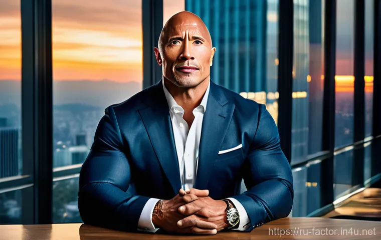 Dwayne Johnson의 레슬링에서 연기로의 전환 - **Image Prompt 2: The Versatile Hollywood Blockbuster Star**
    Dwayne Johnson as a heroic and char...
